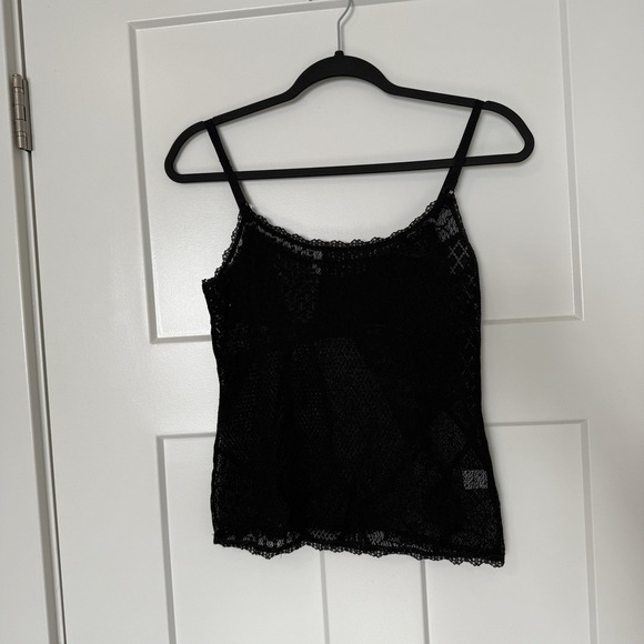 XiRENA Tops - Xirena Black Lace Sheer Cami Tank Top Women's Size Medium Festival Camisole